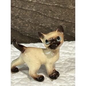 Vtg Hagen Renaker Siamese Cat Kitten Walking Porcelain Miniature Figurine